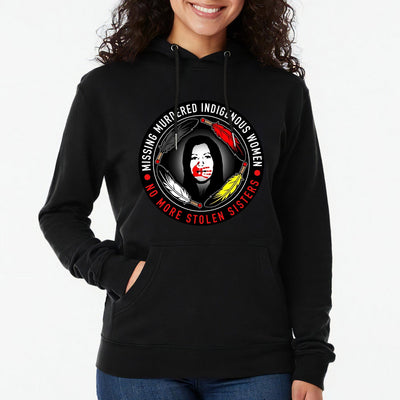 MMIW No More Stolen Sisters Feather Color Red Hand Unisex T-Shirt/Hoodie/Sweatshirt