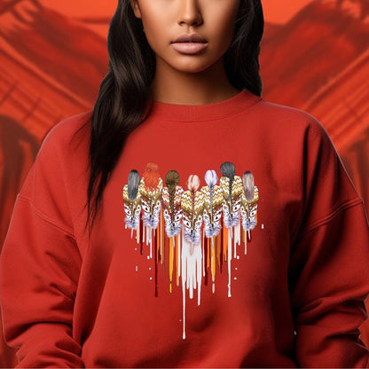 Native American Women Feather Heart Unisex Hoodie/Sweatshirt/T-Shirt