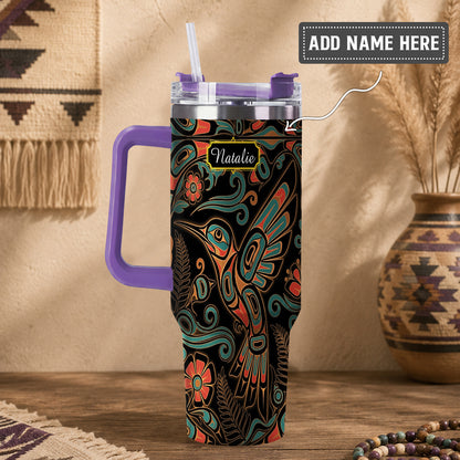 Hummingbird Garden Nocturne Personalized Tumbler