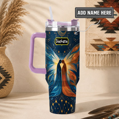 Twin Souls Embrace Personalized Tumbler