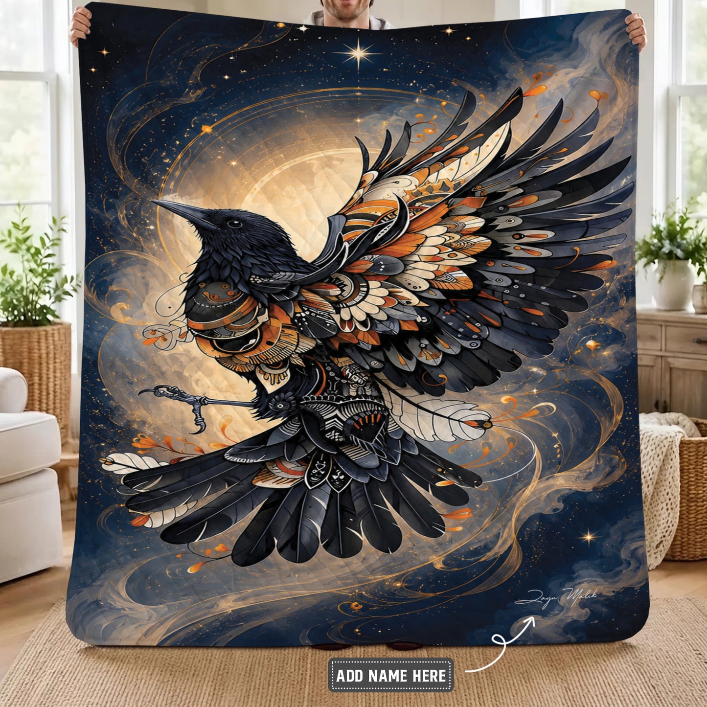Raven Ember Spirit Personalized Premium Blanket