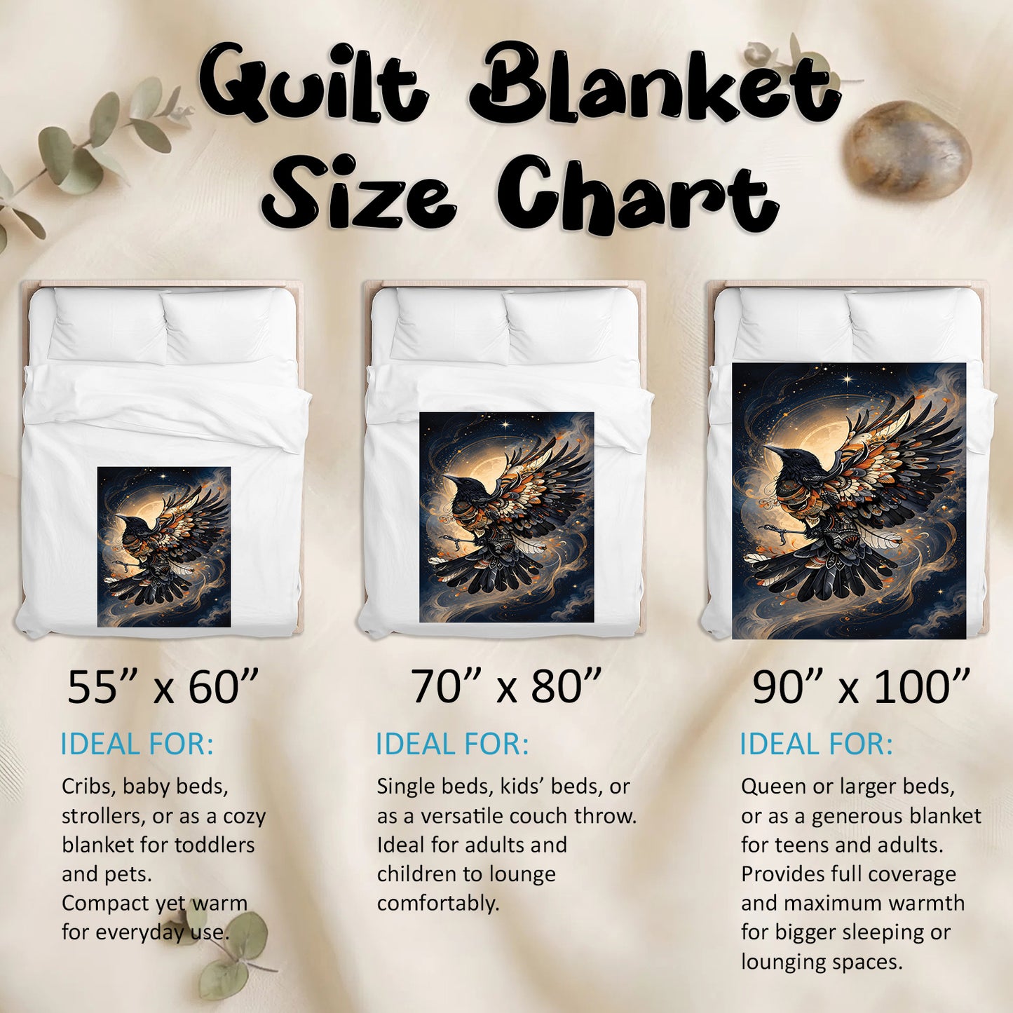 Raven Ember Spirit Personalized Premium Blanket
