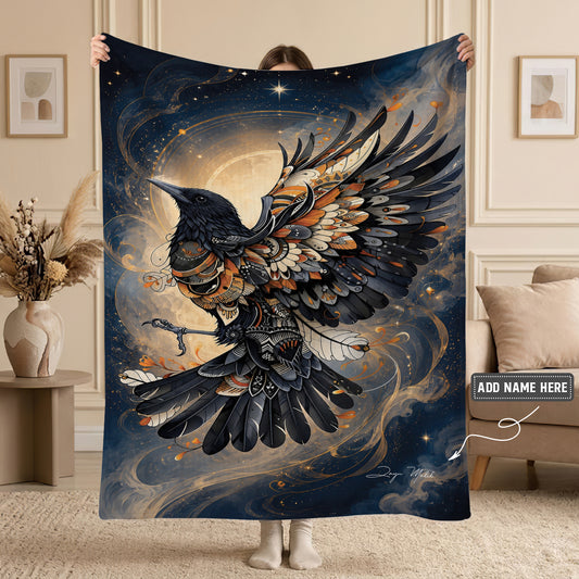 Raven Ember Spirit Personalized Premium Blanket