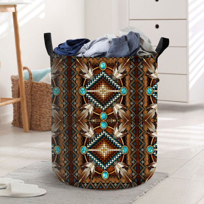Native Brown Pattern Laundry Basket WCS
