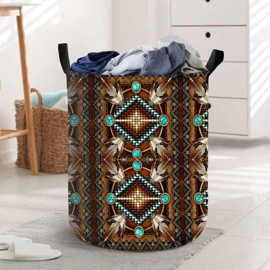 Native Brown Pattern Laundry Basket WCS