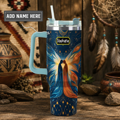 Twin Souls Embrace Personalized Tumbler