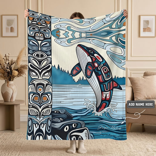 Crimson Orca Passage Personalized Premium Blanket