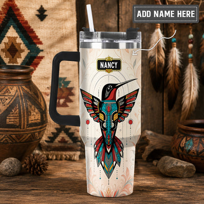 Hummingbird Solar Emblem Personalized Tumbler