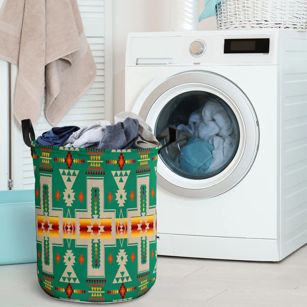Light Green Tribe Design Laundry Basket NBD