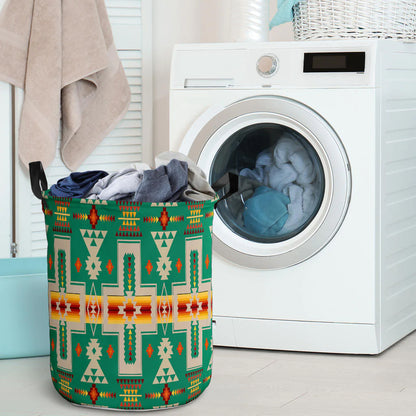 Light Green Tribe Design Laundry Basket NBD
