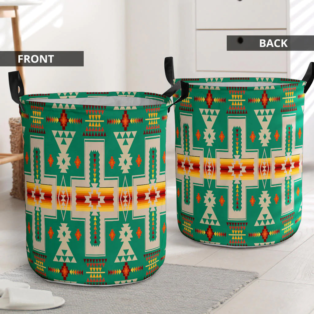 Light Green Tribe Design Laundry Basket NBD