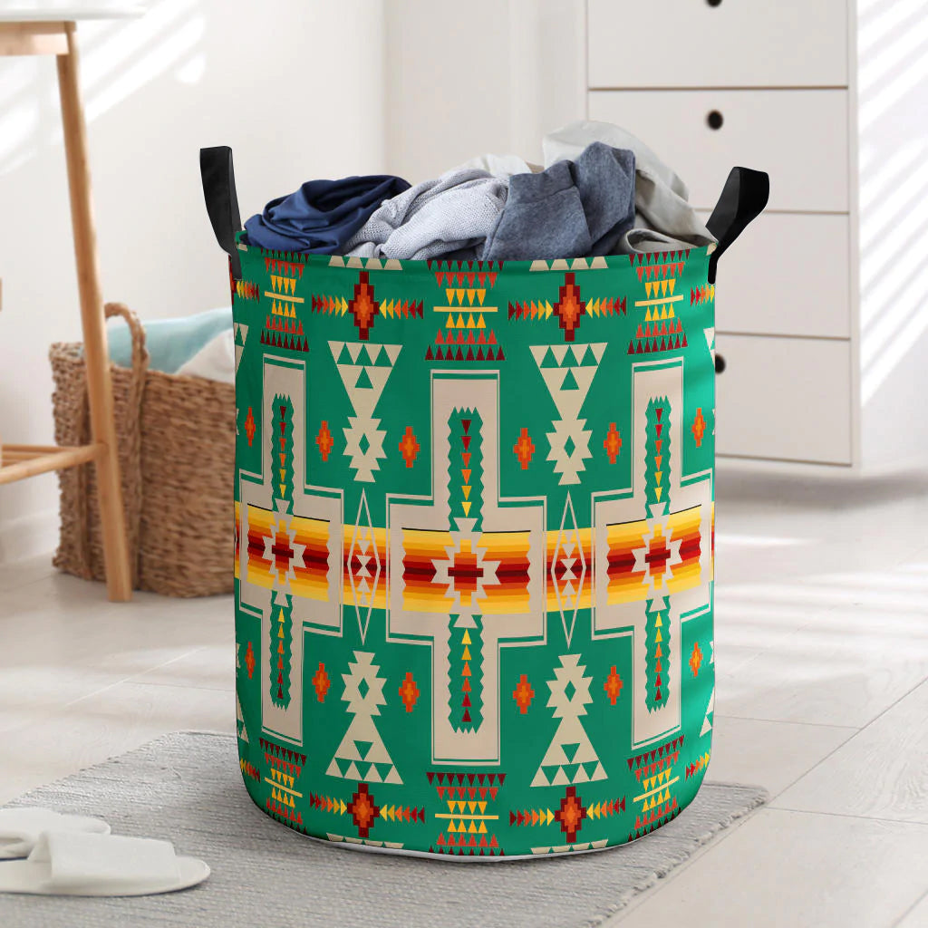 Light Green Tribe Design Laundry Basket NBD