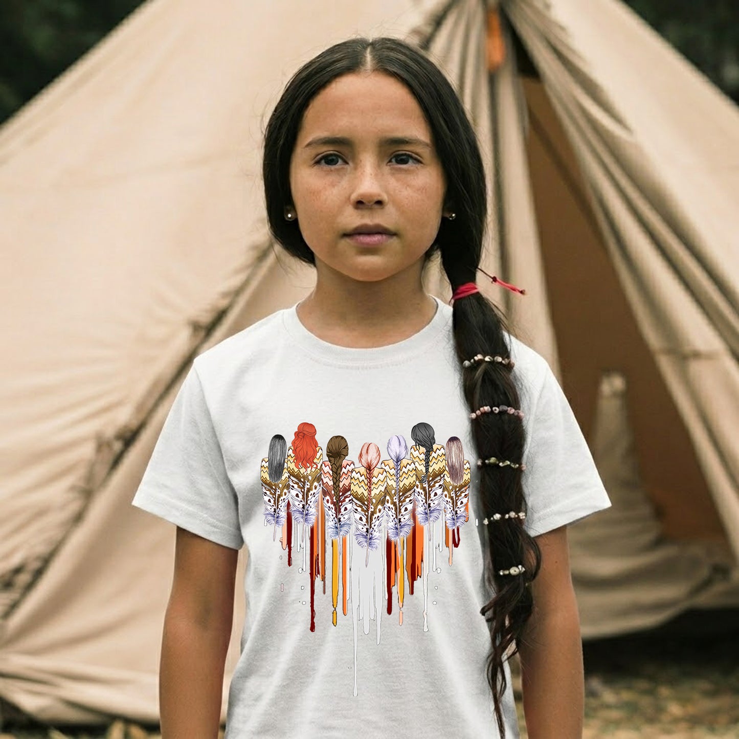 Native American Women Feather Heart Unisex Hoodie/Sweatshirt/T-Shirt