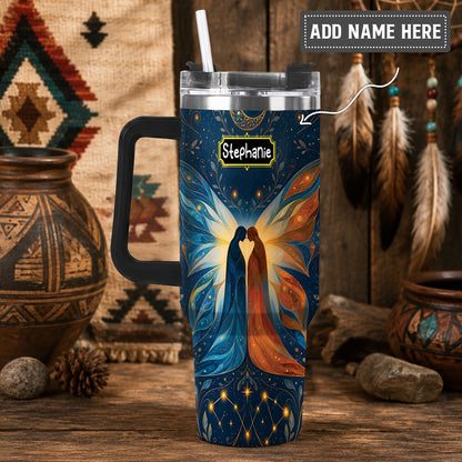 Twin Souls Embrace Personalized Tumbler