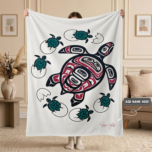 Ocean Turtle Heritage Personalized Premium Blanket