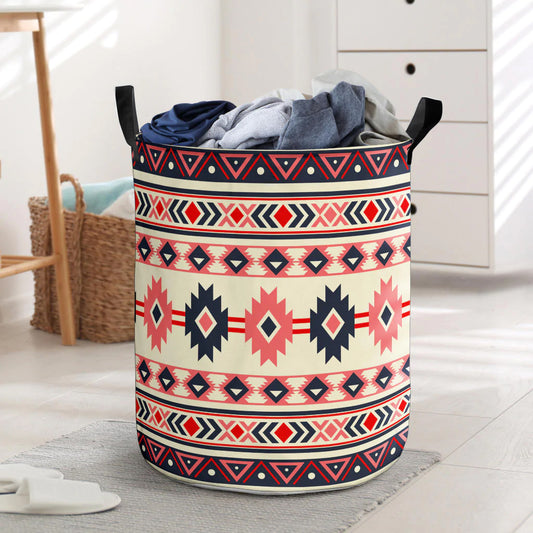 Pink & Navy Pattern Native Laundry Basket NBD