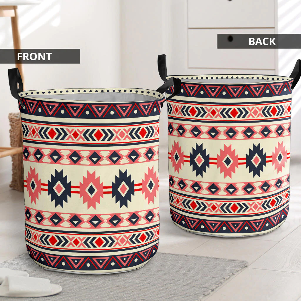 Pink & Navy Pattern Native Laundry Basket NBD
