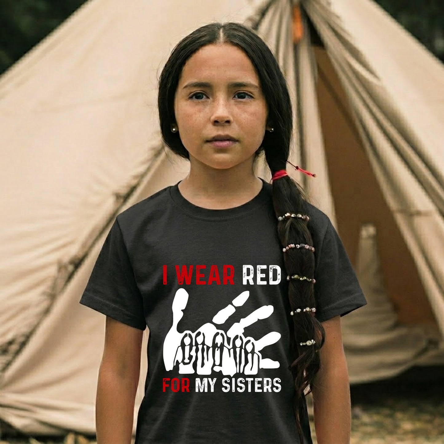 MMIW I Wear Red For My Sister Red Hand Unisex Kid size Hoodie/Sweatshirt/T-Shirt