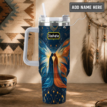 Twin Souls Embrace Personalized Tumbler
