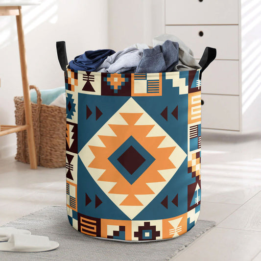 Navy Arrow Pattern Laundry Basket WCS