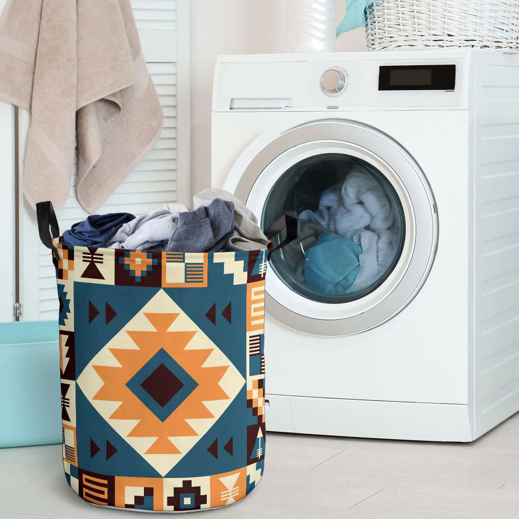 Navy Arrow Pattern Laundry Basket WCS
