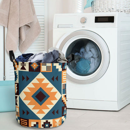 Navy Arrow Pattern Laundry Basket WCS