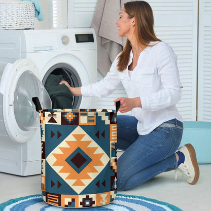 Navy Arrow Pattern Laundry Basket WCS
