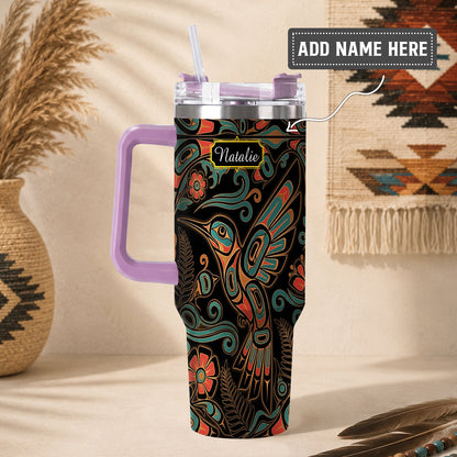 Hummingbird Garden Nocturne Personalized Tumbler