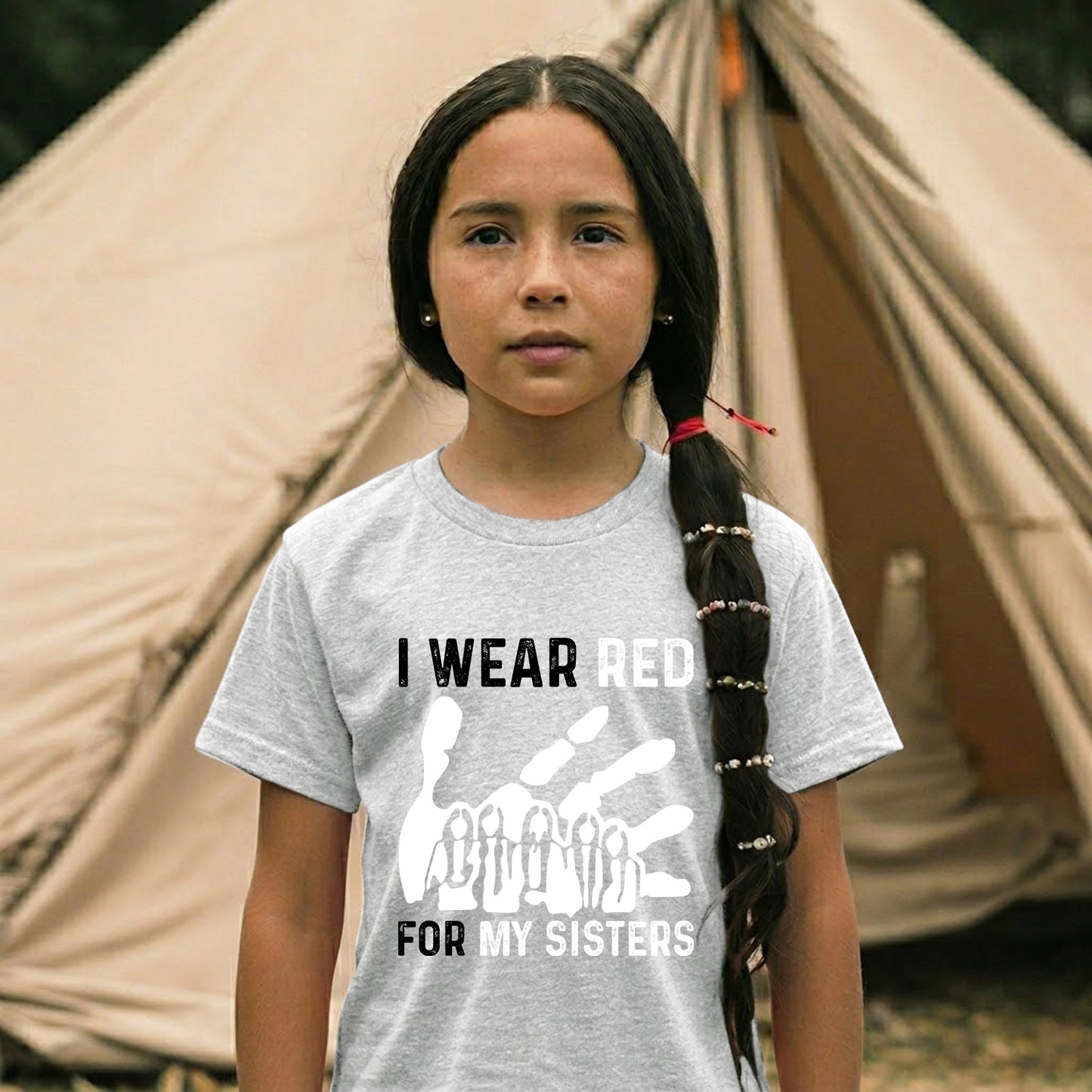 MMIW I Wear Red For My Sister Red Hand Unisex Kid size Hoodie/Sweatshirt/T-Shirt