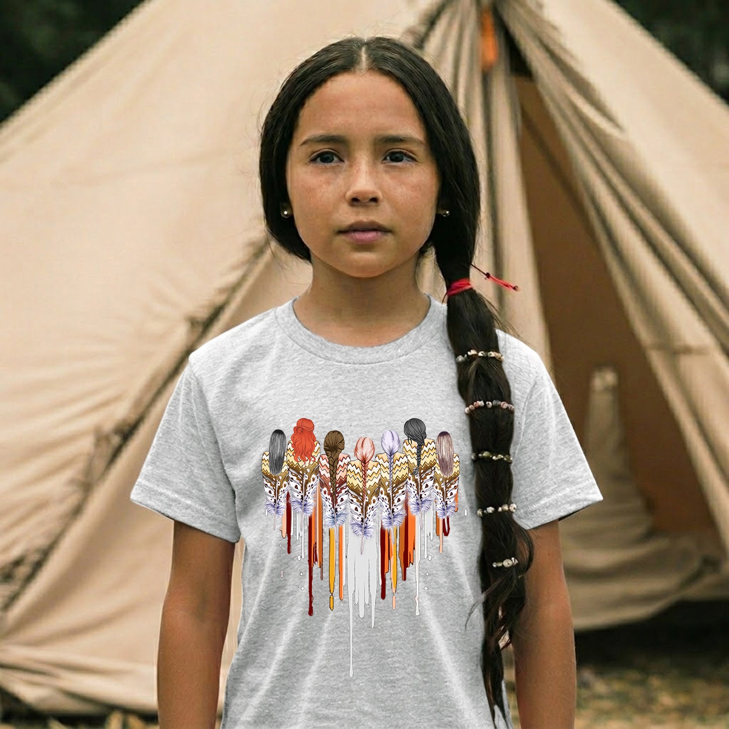 Native American Women Feather Heart Unisex Hoodie/Sweatshirt/T-Shirt