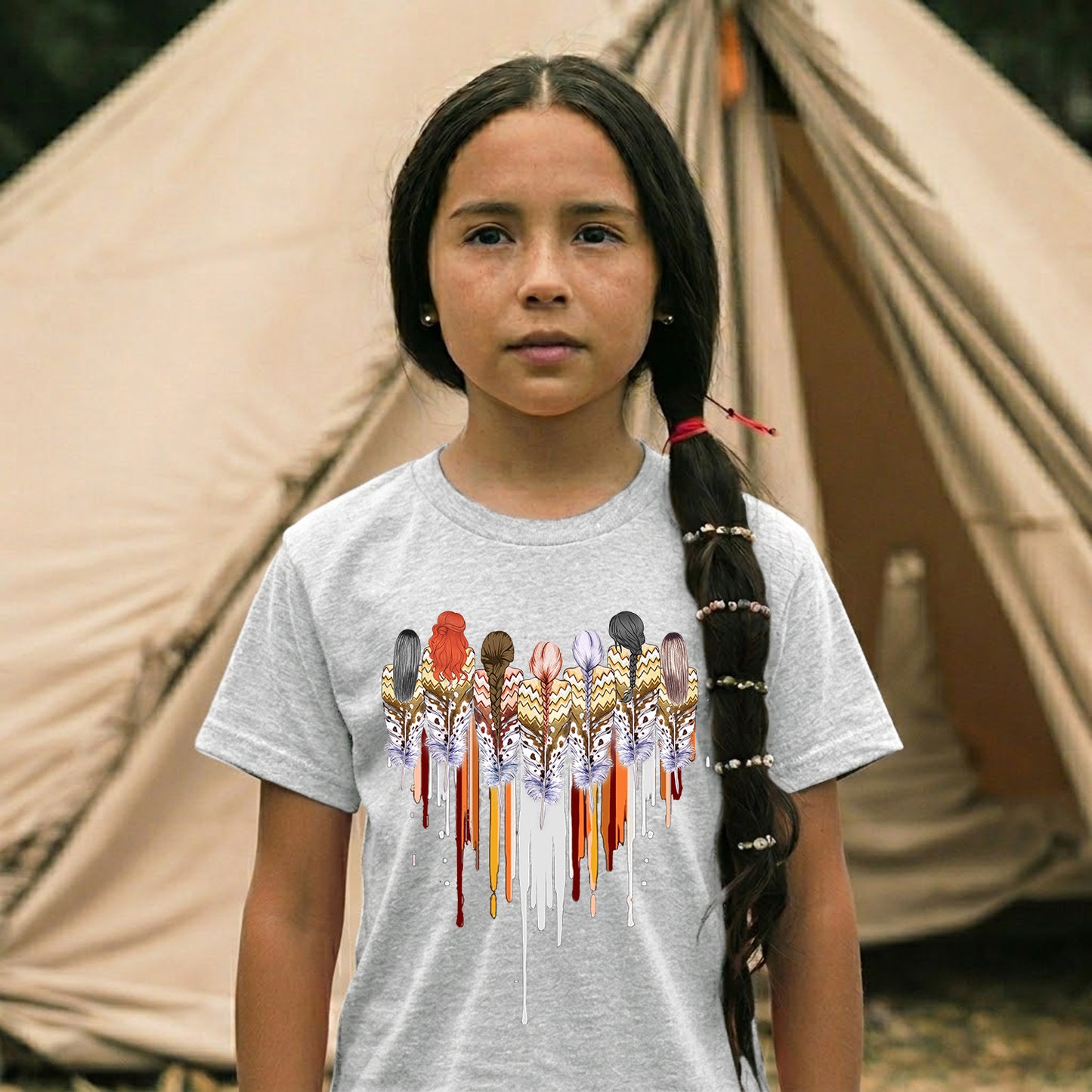 Native American Women Feather Heart Unisex Hoodie/Sweatshirt/T-Shirt 122