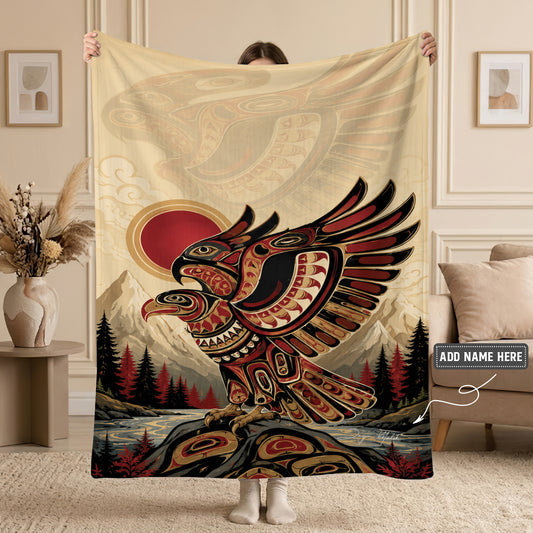 Twin Eagles of Dawn Personalized Premium Blanket