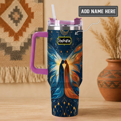 Twin Souls Embrace Personalized Tumbler