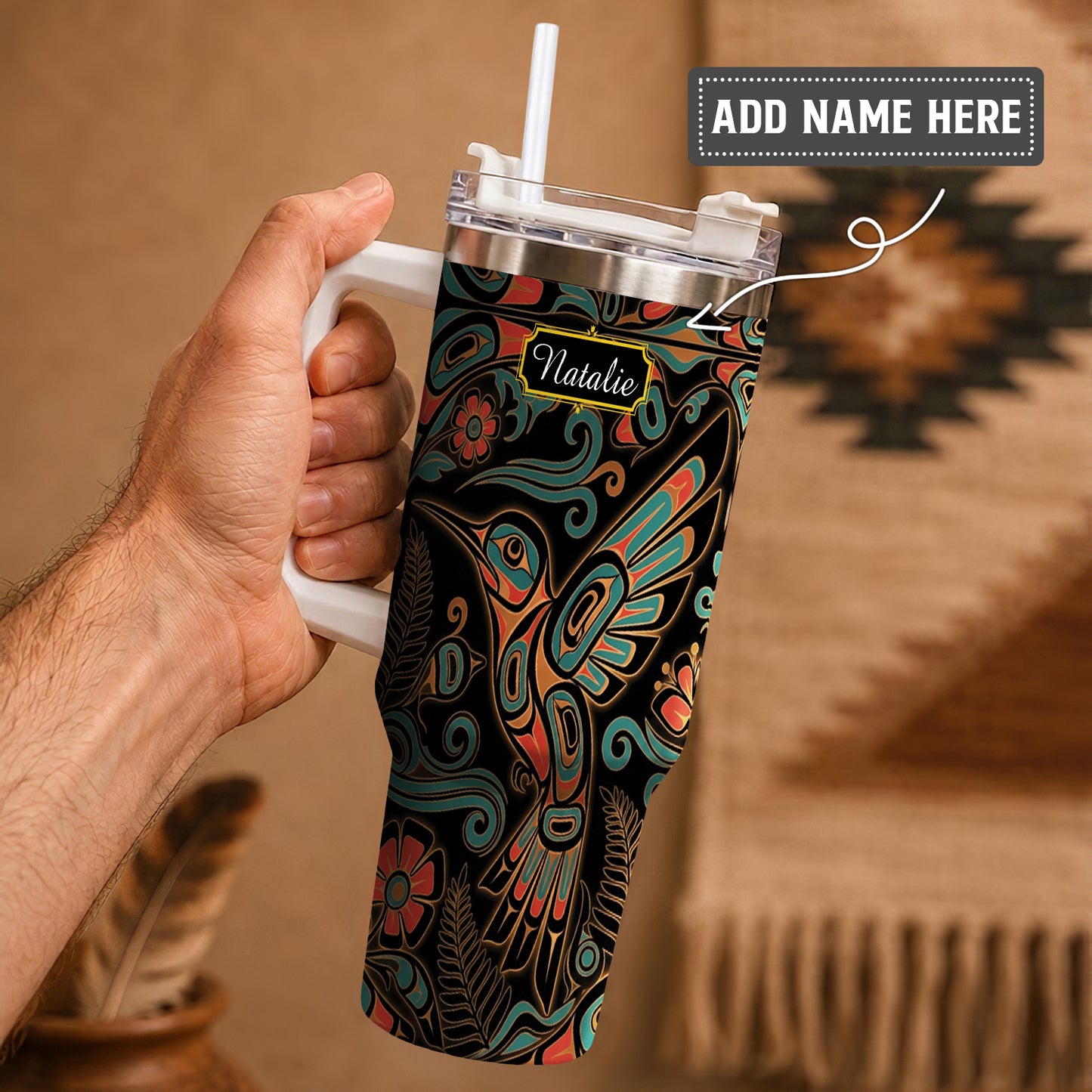 Hummingbird Garden Nocturne Personalized Tumbler