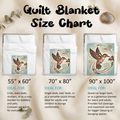 Crimson Hummingbird Elegance Personalized Premium Blanket