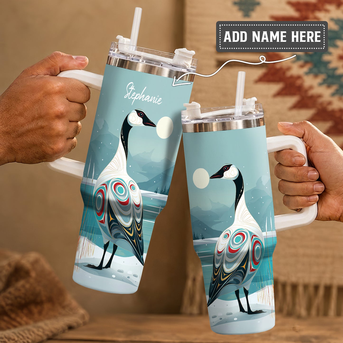 Moonlit Goose Serenity Personalized Tumbler