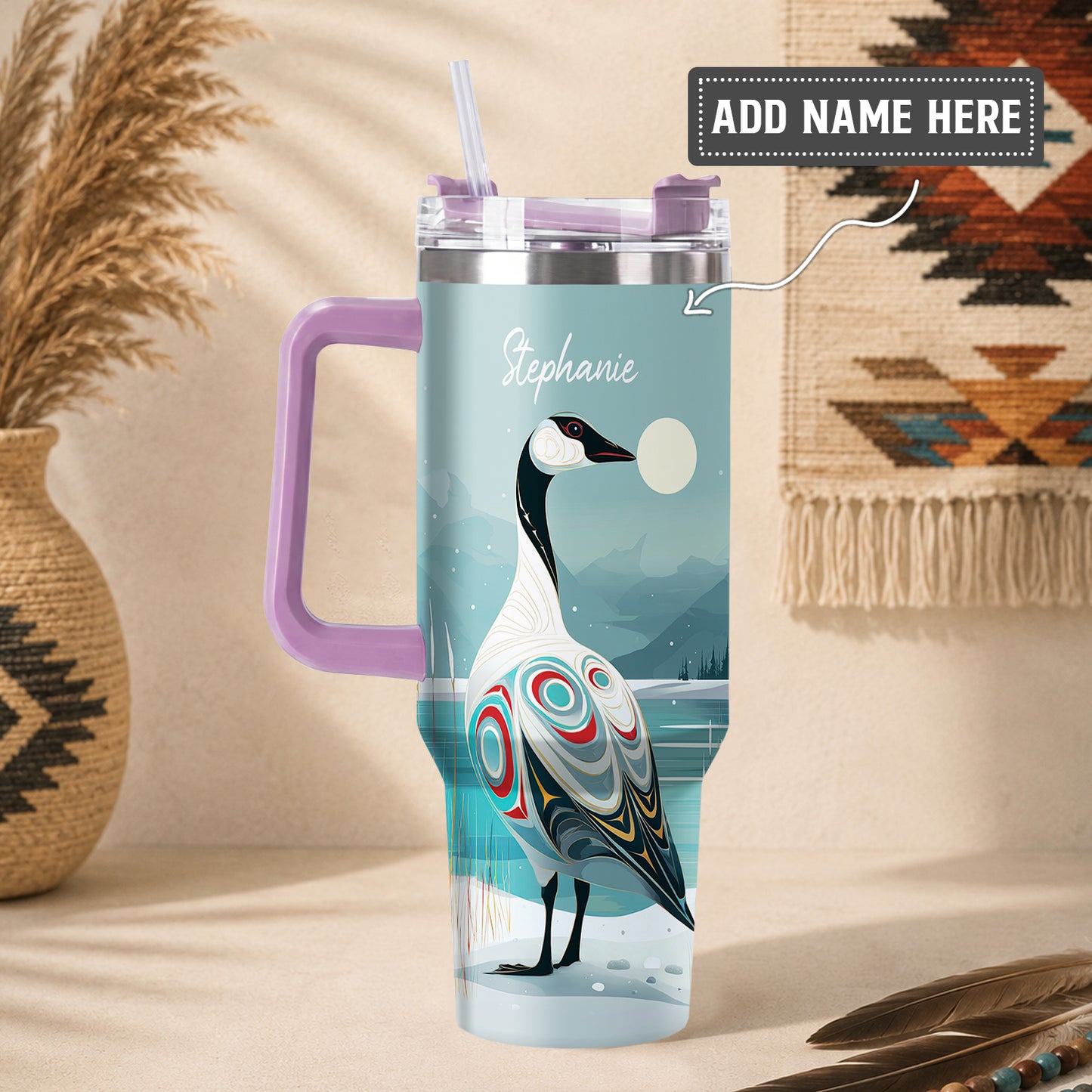 Moonlit Goose Serenity Personalized Tumbler