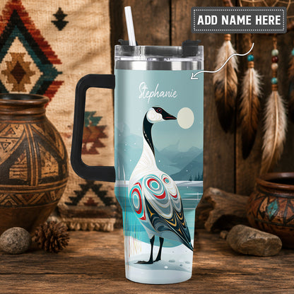 Moonlit Goose Serenity Personalized Tumbler