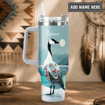 Moonlit Goose Serenity Personalized Tumbler