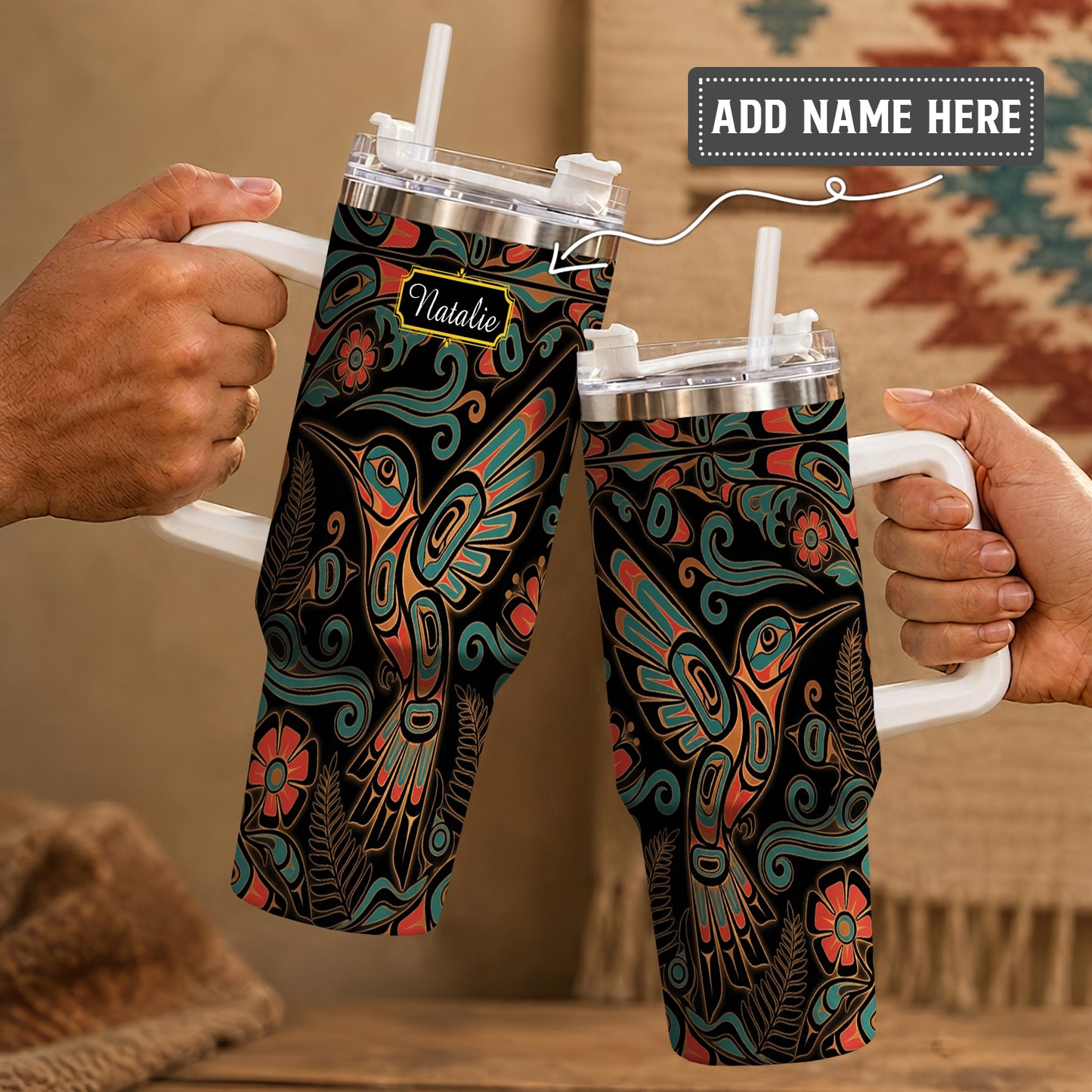 Hummingbird Garden Nocturne Personalized Tumbler