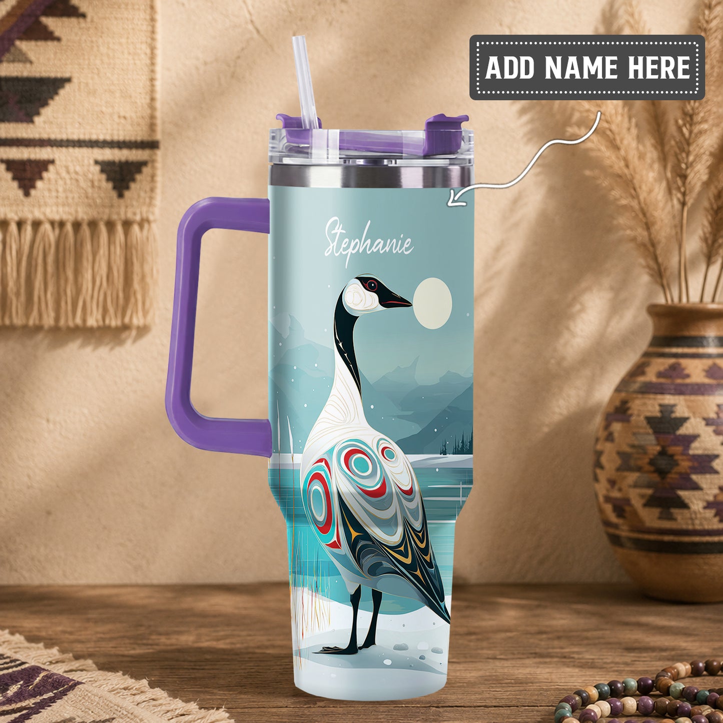Moonlit Goose Serenity Personalized Tumbler