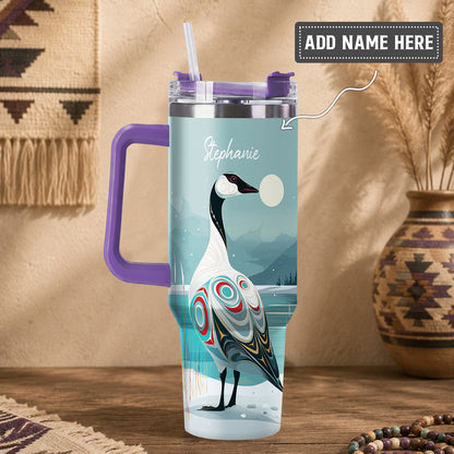 Moonlit Goose Serenity Personalized Tumbler