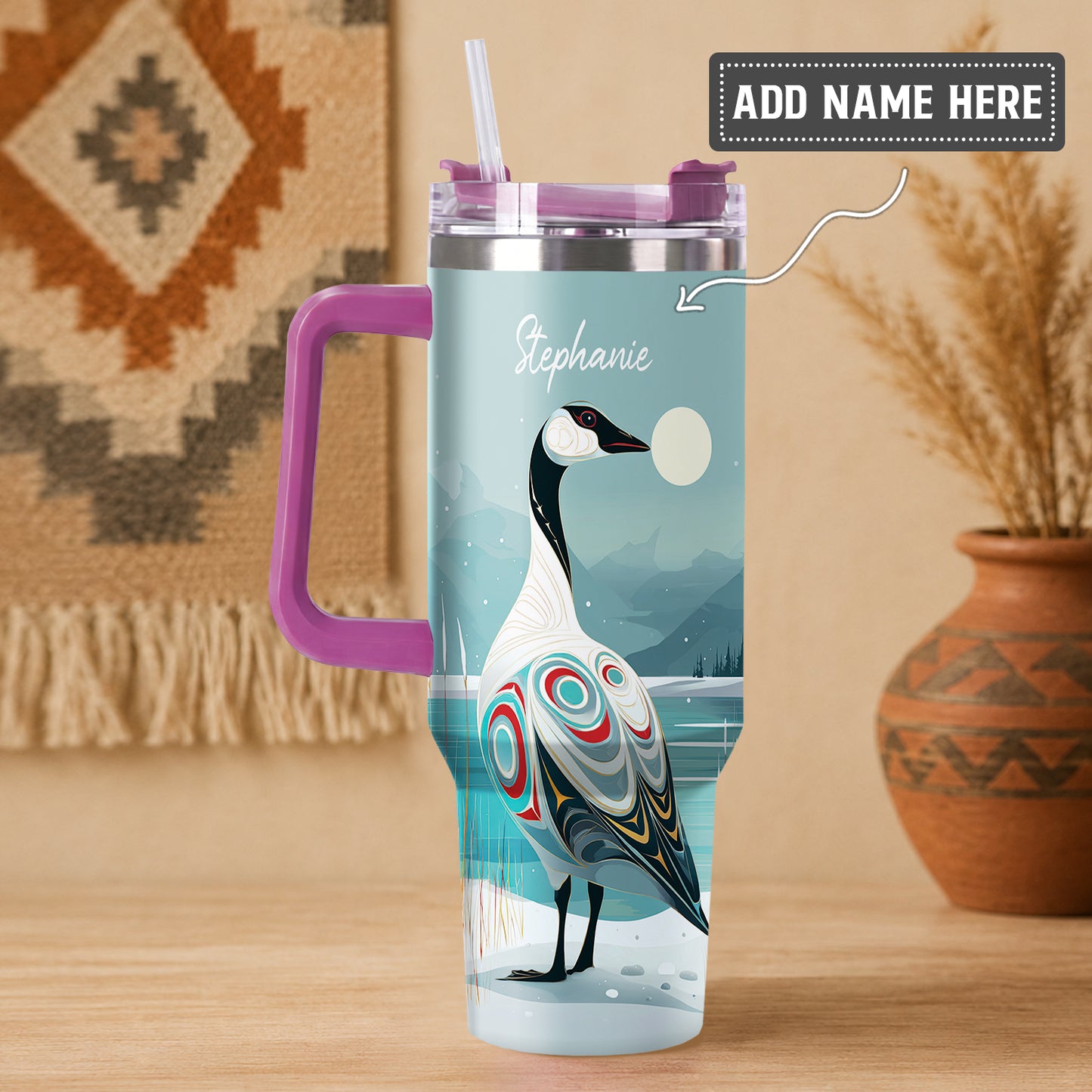 Moonlit Goose Serenity Personalized Tumbler
