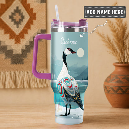 Moonlit Goose Serenity Personalized Tumbler