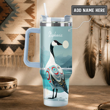 Moonlit Goose Serenity Personalized Tumbler