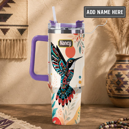 Hummingbird Solar Awakening Personalized Tumbler