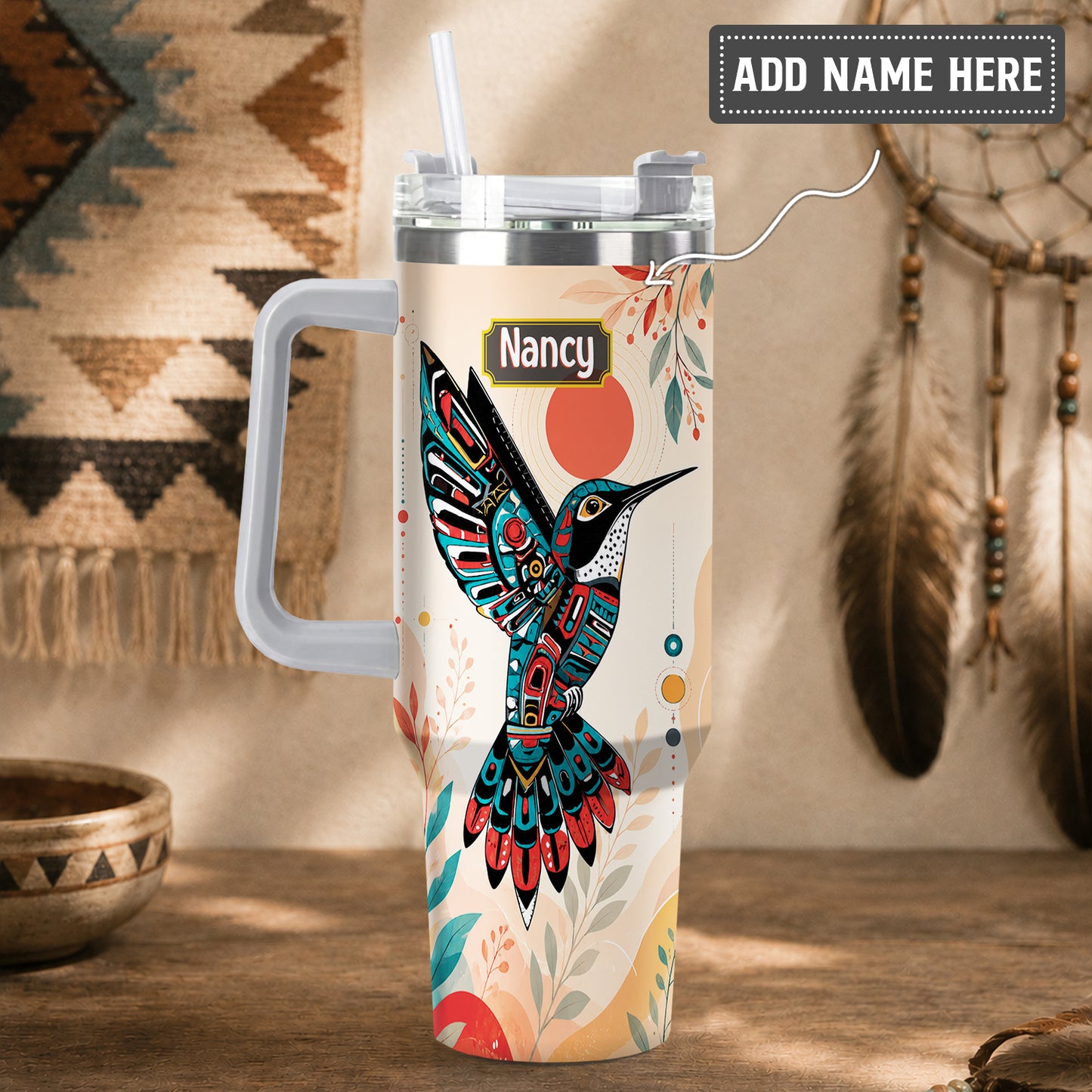 Hummingbird Solar Awakening Personalized Tumbler