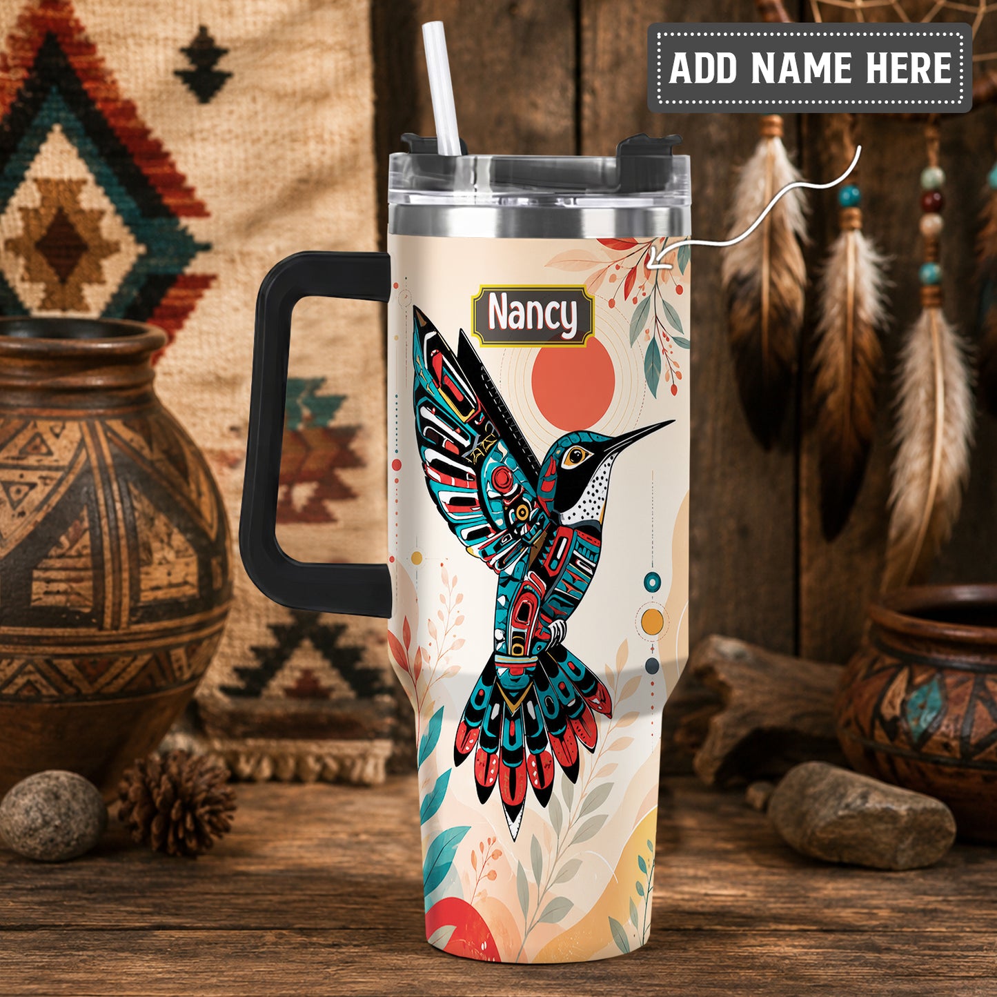 Hummingbird Solar Awakening Personalized Tumbler