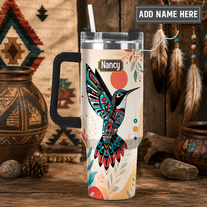 Hummingbird Solar Awakening Personalized Tumbler