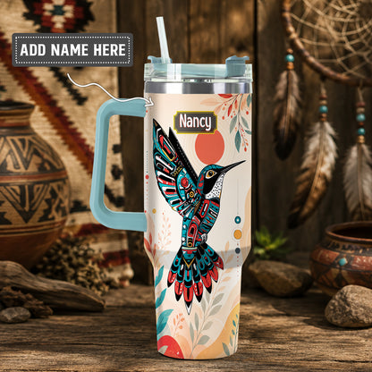 Hummingbird Solar Awakening Personalized Tumbler